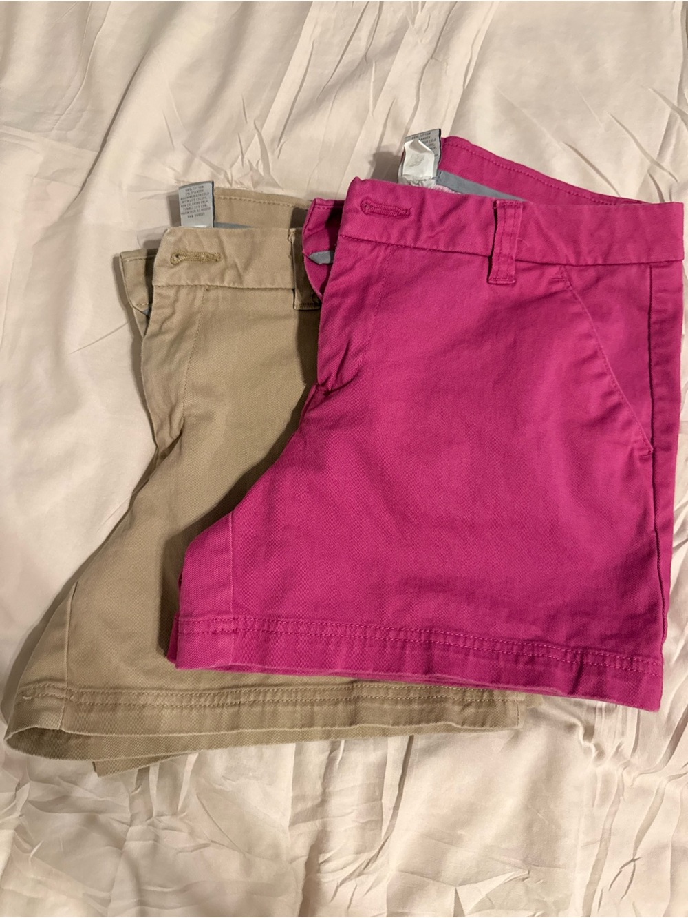2 Pairs bcg Pink and Tan Women's Chino Shorts - Picture 7 of 9